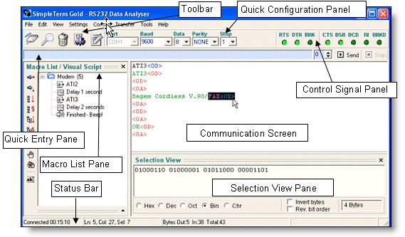 Screenshot for SimpleTerm Gold - RS232 / Serial Monitor 5.3